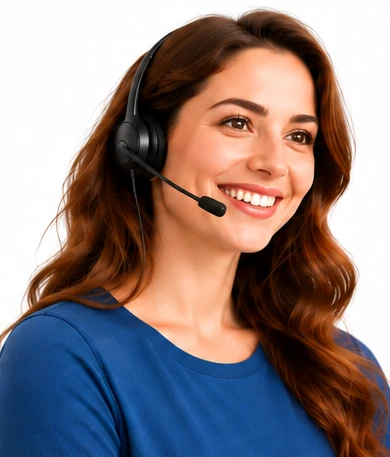 Ella, Castle Rock Insurance’s automated assistant, wearing a headset