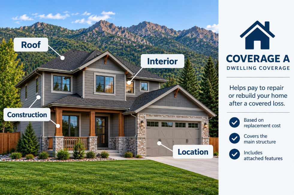 Learn how dwelling coverage is calculated for Colorado homeowners insurance, what affects replacement cost and how much coverage your home may need.
